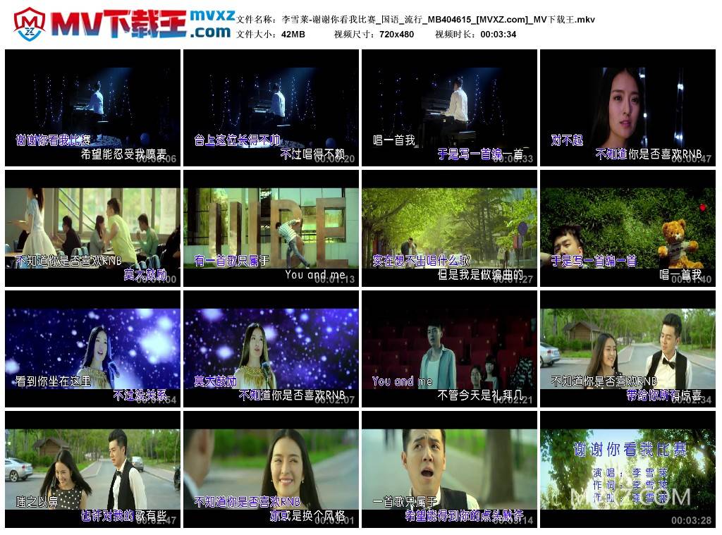 李雪莱-谢谢你看我比赛_国语_流行_MB404615